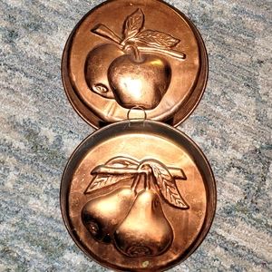 Vintage Italy 1970's Copper Apple Molds